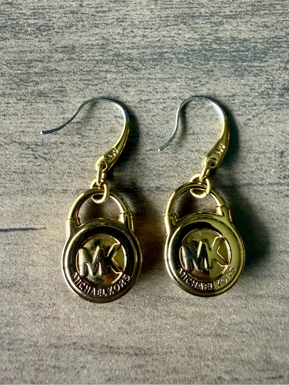 Michael Kors Gold Padlock Drop Hook Earrings